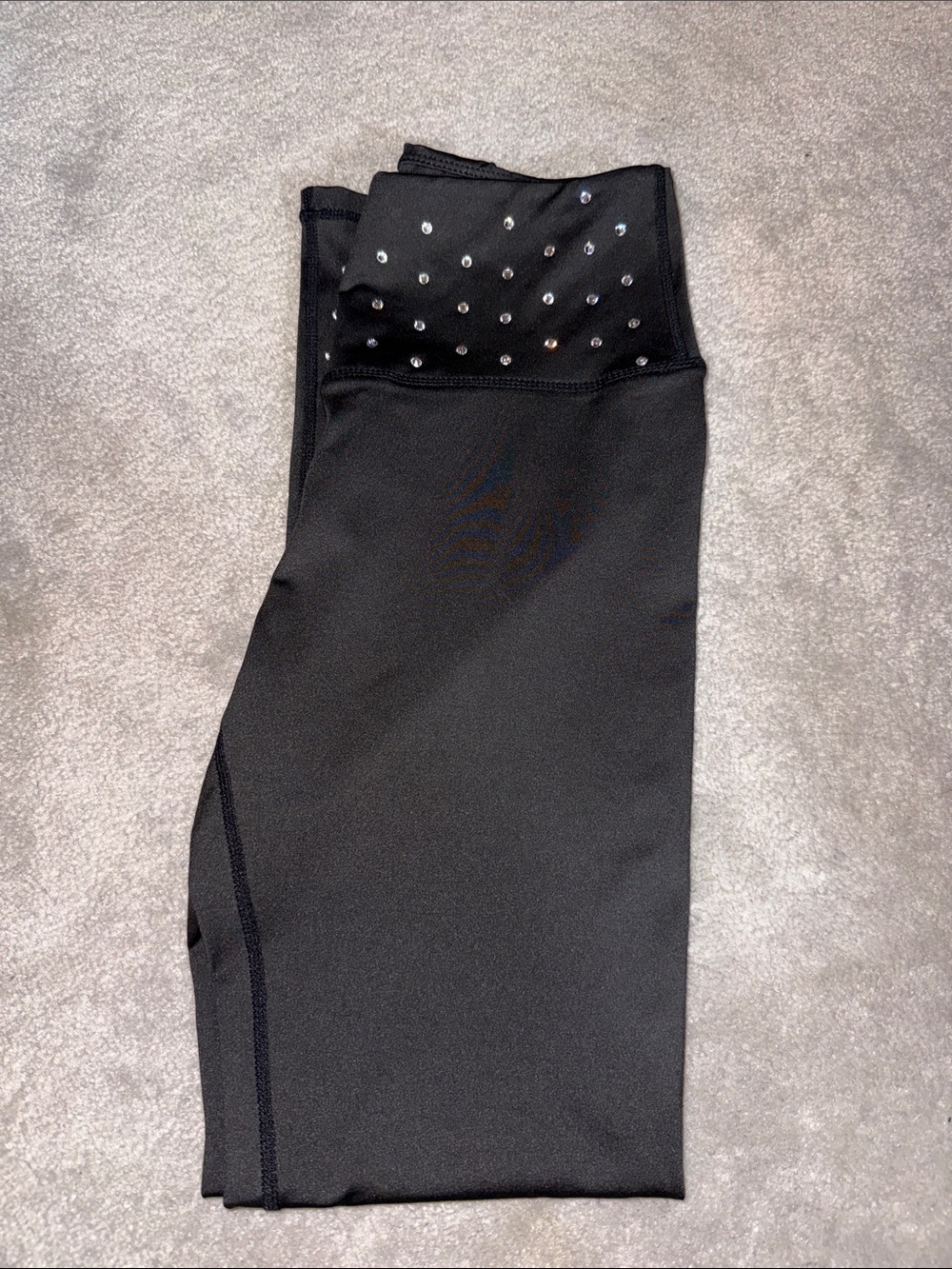 Black Women's Legging with Crystal Waistband